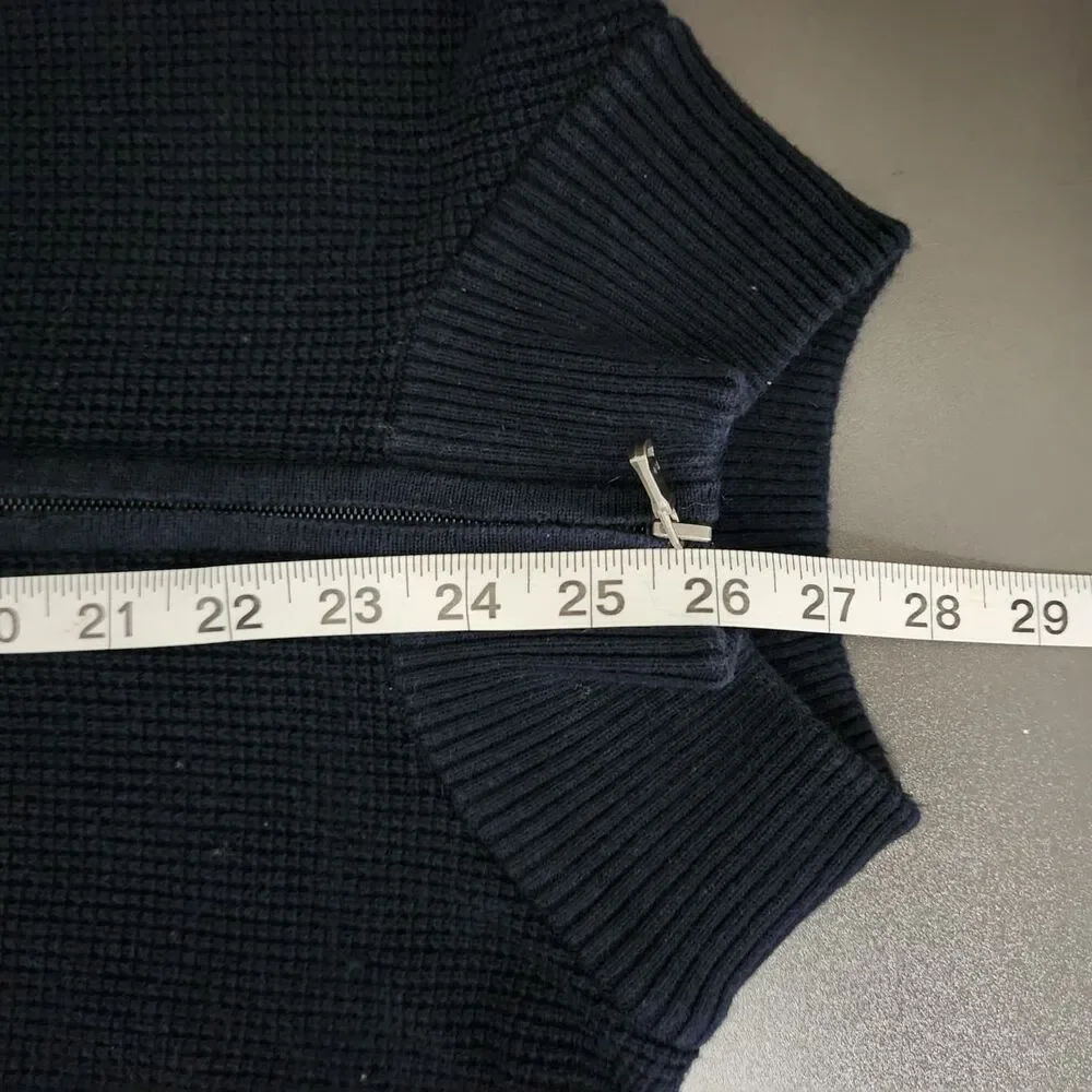 MICHAEL KORS Men’s Navy 1/4 Zip Textured Sweater Size S